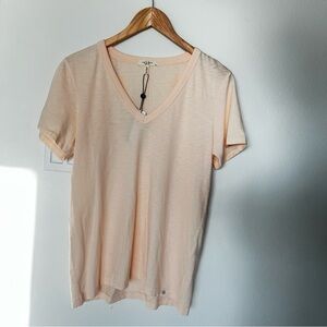 rag & bone Light Peach V-Neck organic Tee large NWT